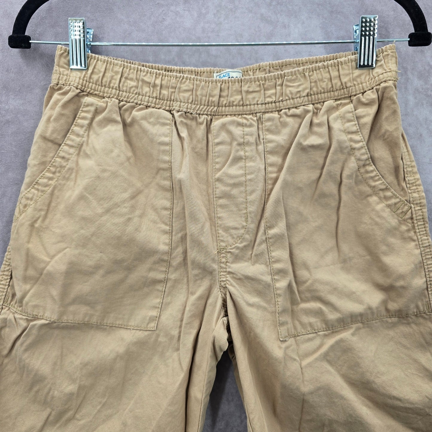 Children's Place Tan Khaki Cotton Pullon Elastic Uniform Bottoms Boys Pants 12