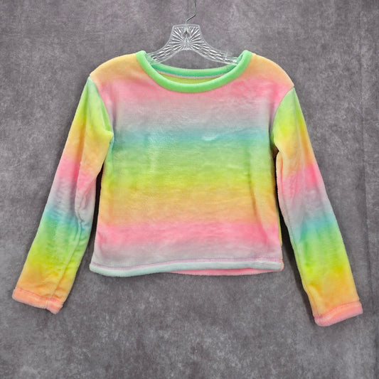 SO Pink Rainbow Long Sleeve Fleece Pullover Toddler Sweater Girls M Medium