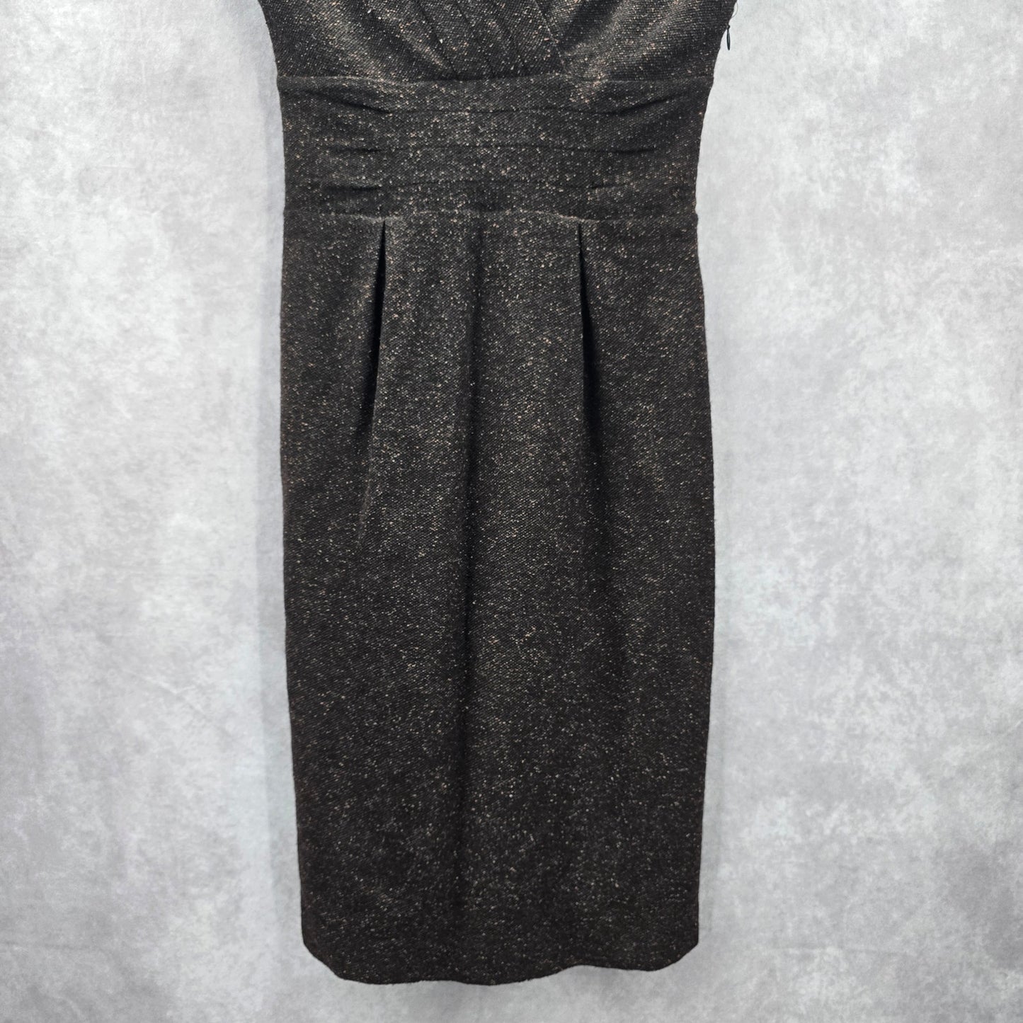 Banana Republic Brown Speckle Wool Silk Knee Length Dress 4 Small