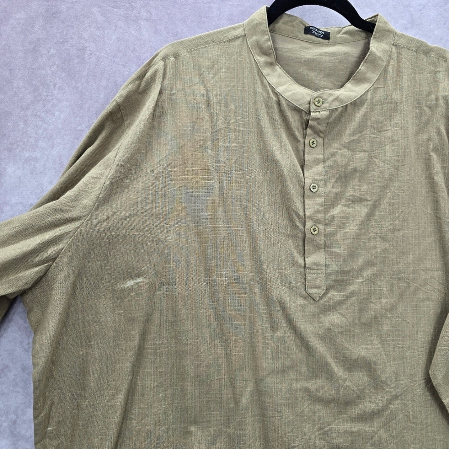 211. Coofandy Green Long Sleeve Cotton Top Plus XXXL