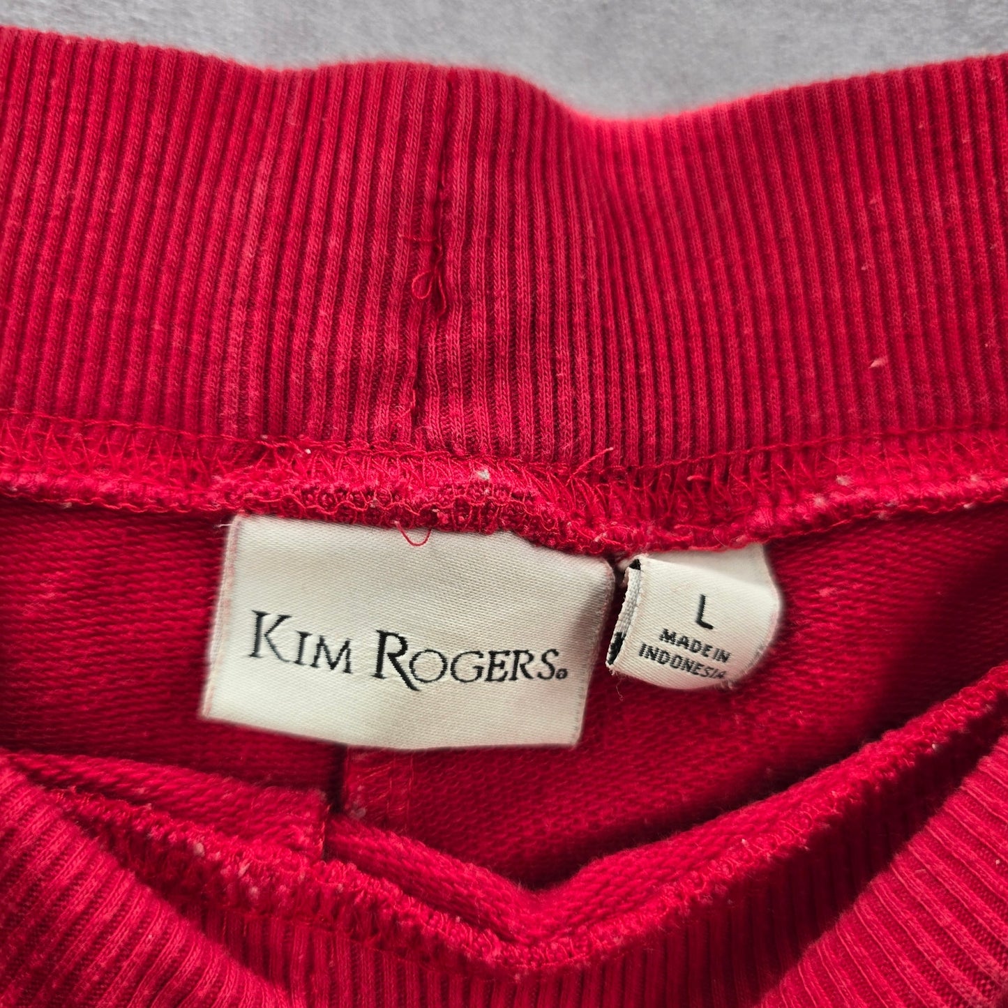 Kim Rogers Red Cropped Wide Capri Bottoms Pants Large