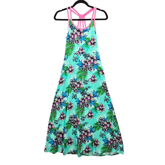 Authentic American Heritage Green Pink Floral Maxi Sleeveless Strap Junior L/14