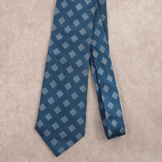 BCBG Attitude Diamond Blue Brown Silk Geometric Executive Neck Tie Men's