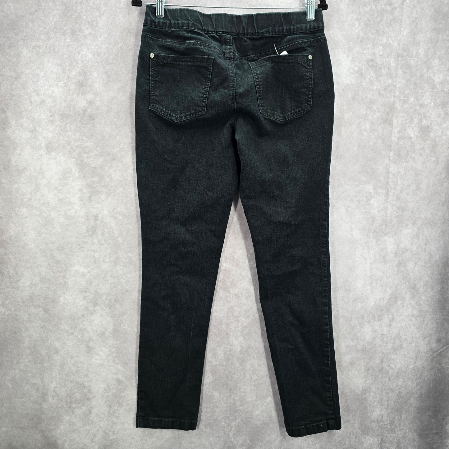 Faded Glory Black Skinny Pullon Jeggings Straight Cotton Stretch M Medium 10
