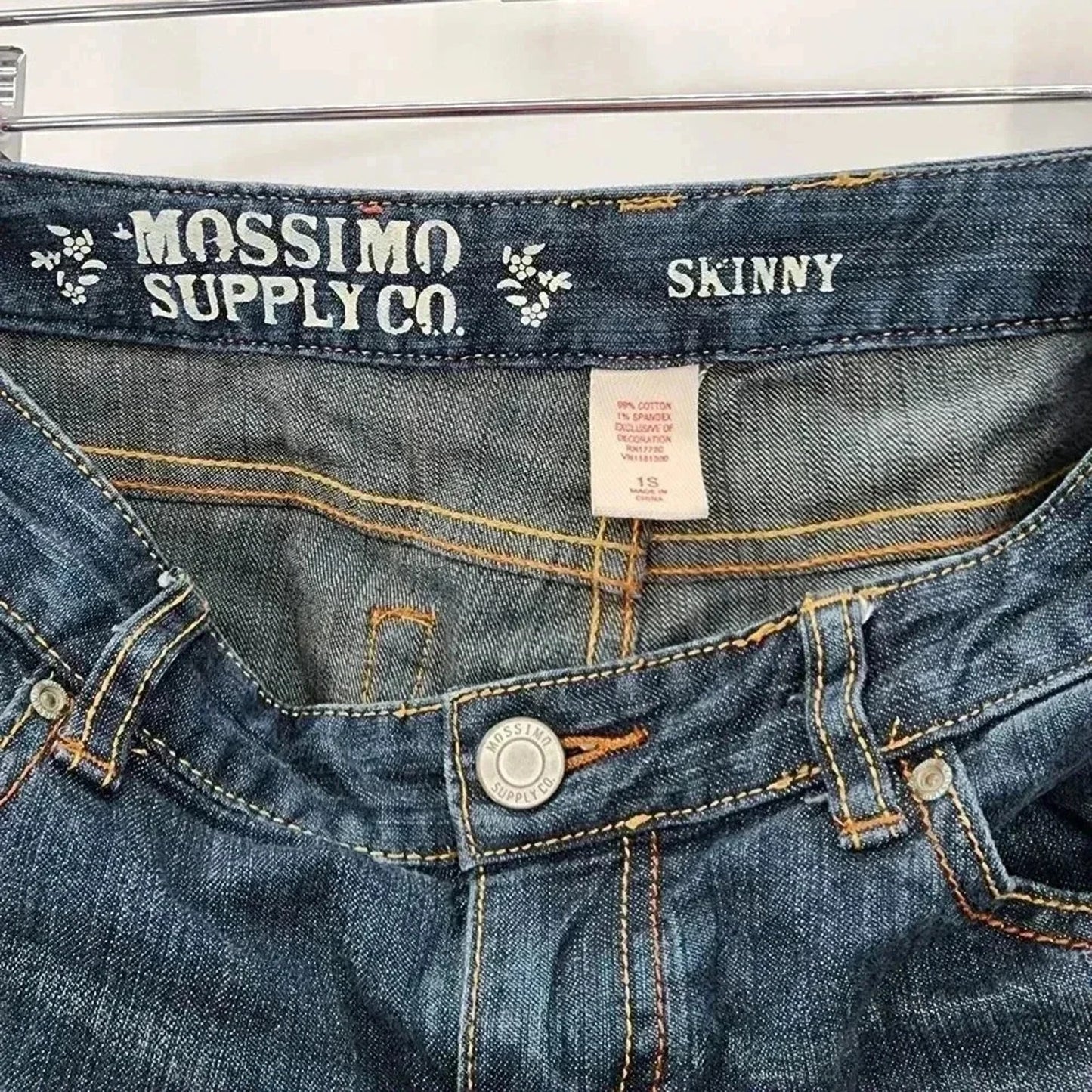 Mossimo Supply Co Skinny Blue Jeans Girls Juniors Youth Size 1S