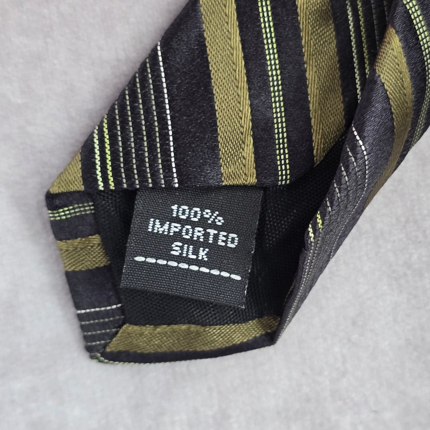 J. Ferrar USA Black Gold Striped Geometric Repp Executive Silk Neck Tie Men's