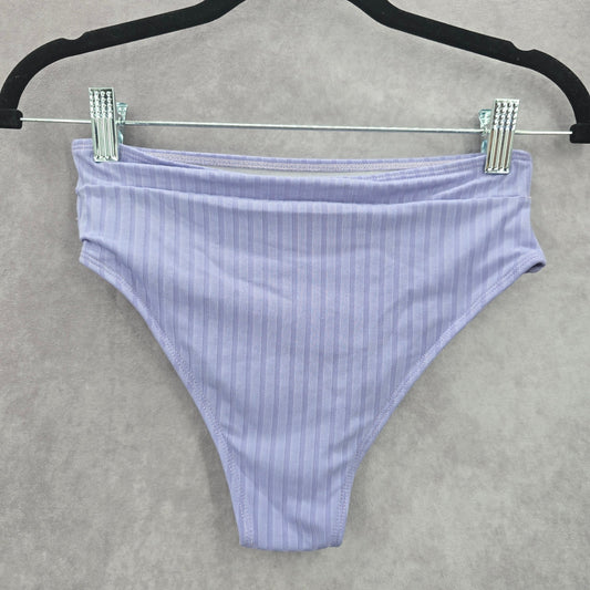 Shein Purple Stripe Ribbed Bikini Bottom Swimwear Small