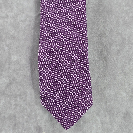 Brooklyn Tie Company Purple Floral Dot Geometric 100% Cotton Men Neck Tie