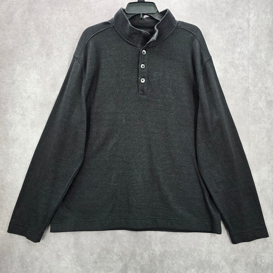 Van Heusen Gray Pullover Sweater Never Tuck Classic Fit Mock Neck XL Extra Large