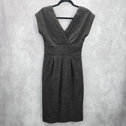 Banana Republic Brown Speckle Wool Silk Knee Length Dress 4 Small