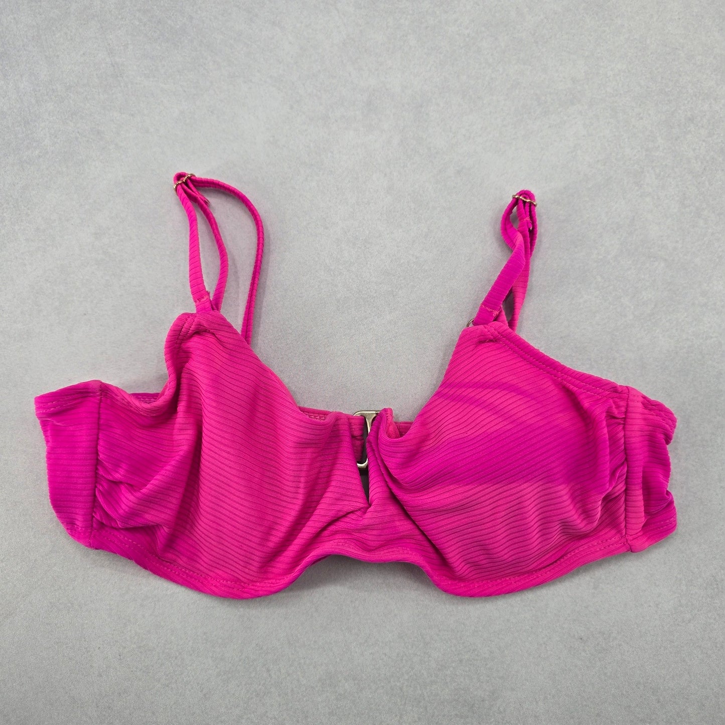 No Boundaries Pink Stripe Padded Bra Bikini Bralette Swim Top S Small