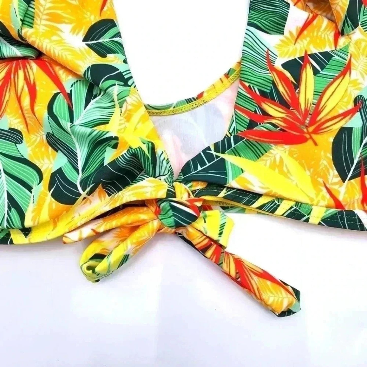 Yellow Ruffle Padded Pullover Style Bikini Top Swimwear XL Extra Large