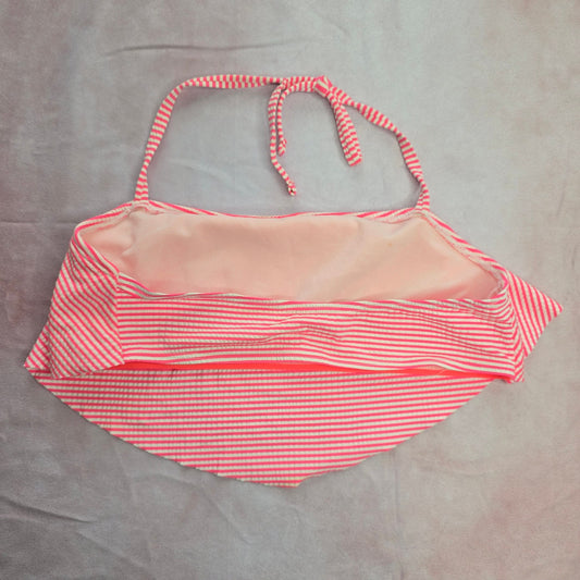 Cat & Jack Pink White Stripe String Girls Bikini Top Swimwear Large 10/12