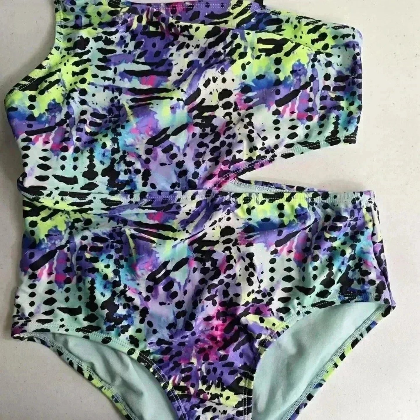 Wonder Nation Green Cutout Swimsuit Swimwear One Piece Size XXL 18