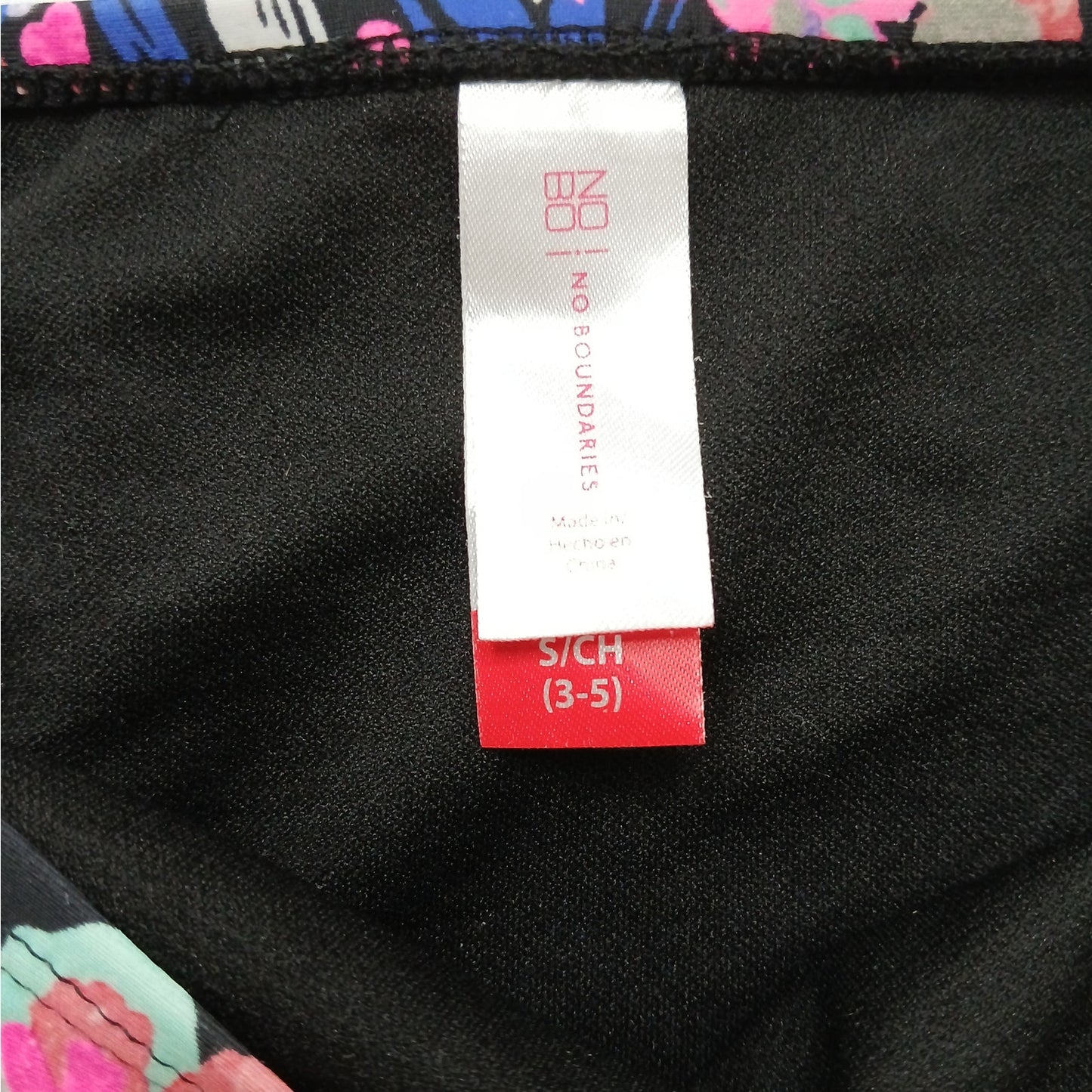 No Boundaries Black Pink Floral Bikini Bottom Swimwear Small