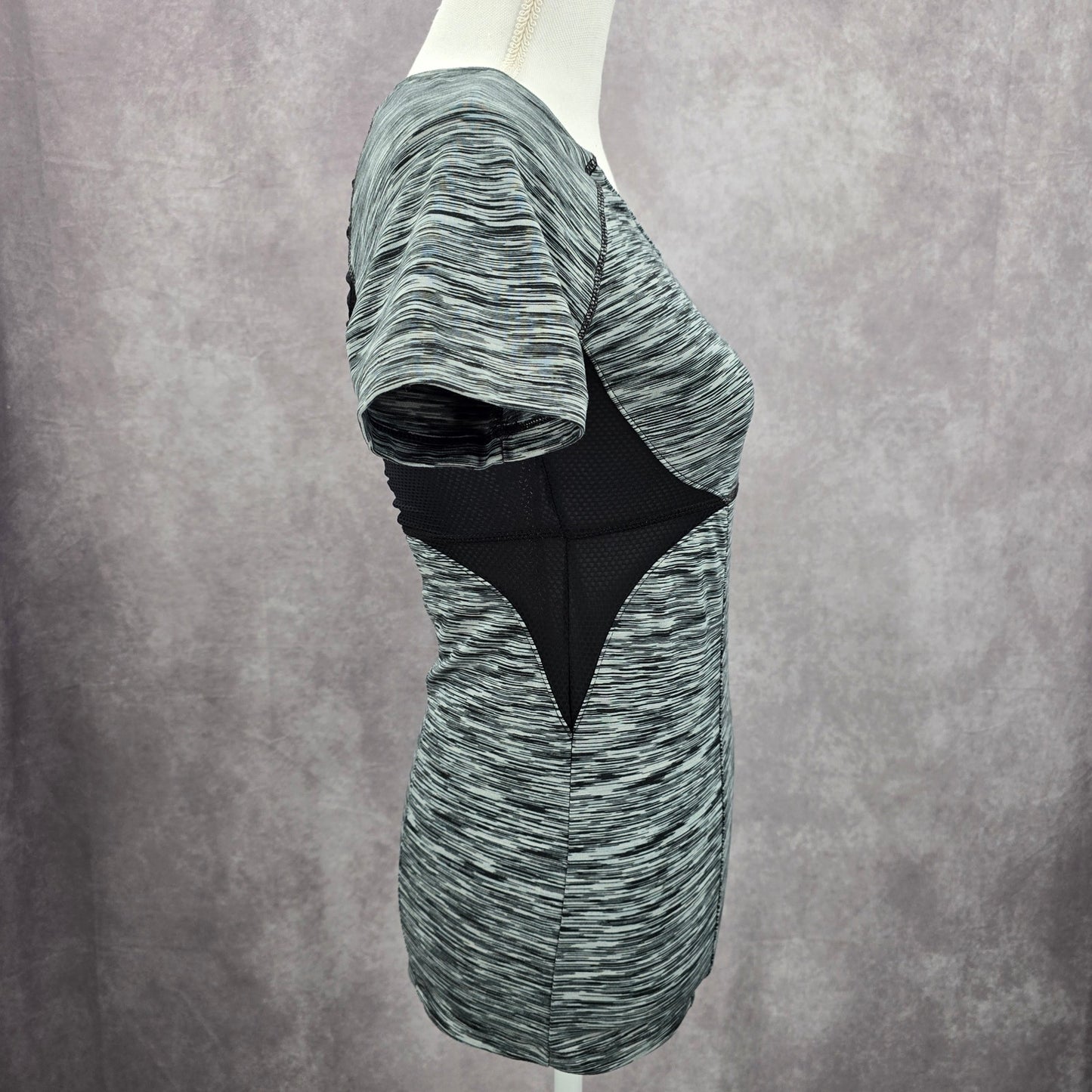 Soybu Gray Black Activewear Sportswear Performance Tshirt Top Extra Small XS