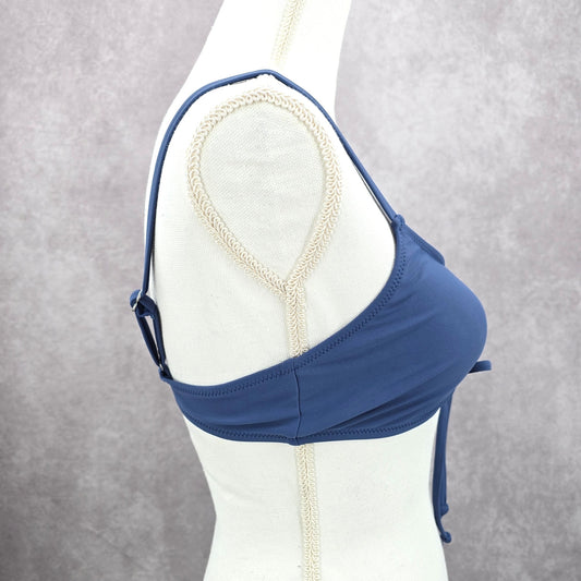 Blue Padded Adjustable String Clasp Bikini Top Swimwear Medium