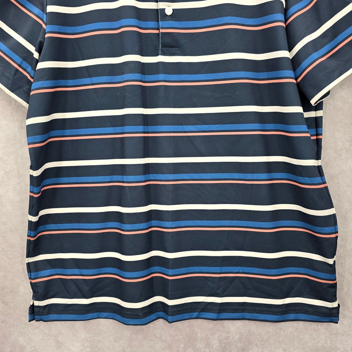 Goodfellow & Co Blue Stripe Short Sleeve Golf Polo Active Mens Shirt Top XL