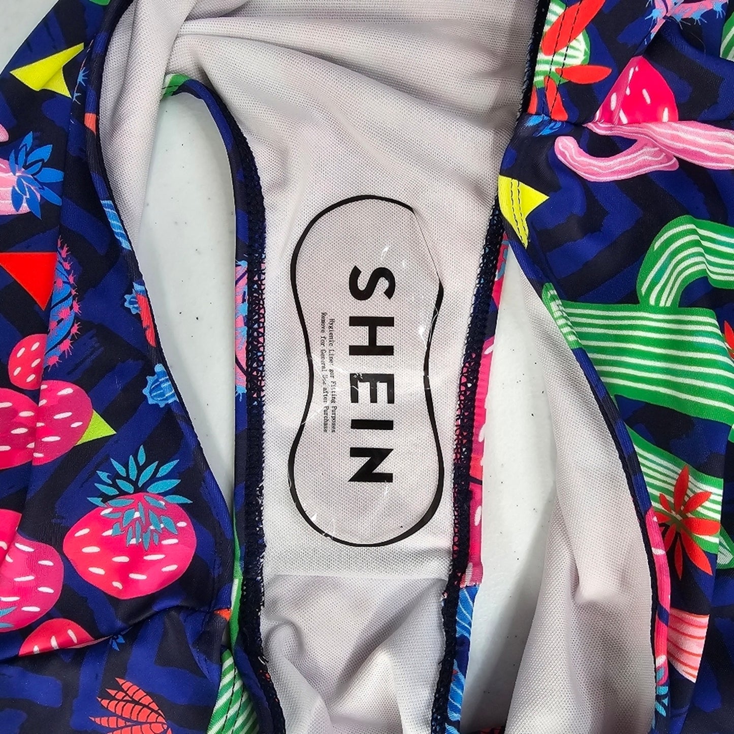 Shein Blue Cactus Floral Print Swimwear Swimsuit Bikini Bottom Plus 3XL