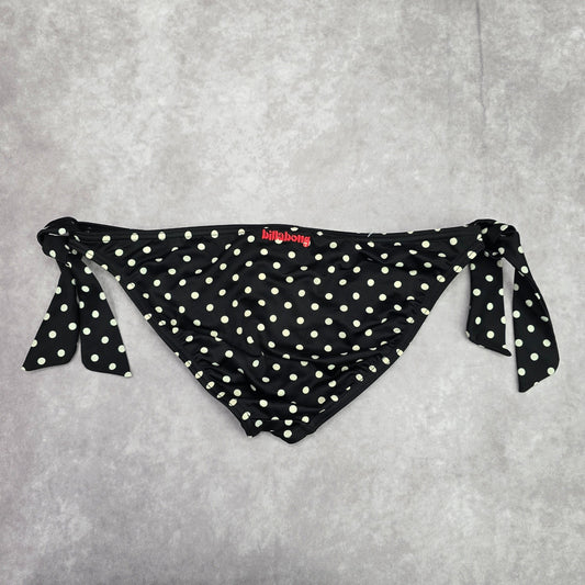 Billabong Black White Polka Dot Tie Bikini Bottom Swimwear Medium