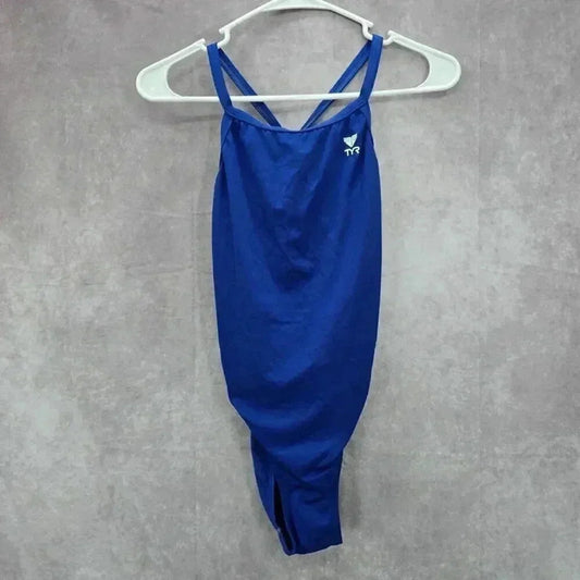 TYR Blue Swimsuit Swimwear Cutout Back One Piece Size 32/8