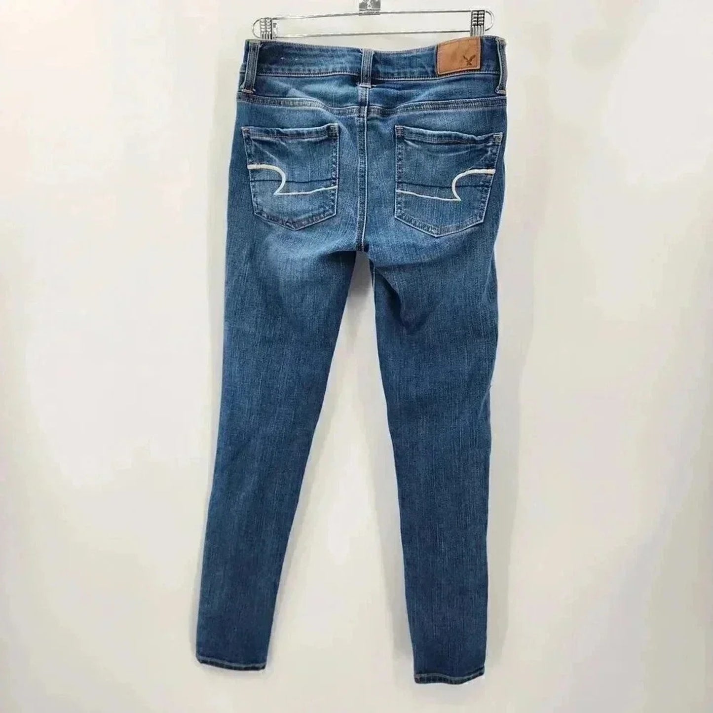 American Eagle Outfitters Super Stretch Blue Jeans Girls Junior Jegging 0 Short
