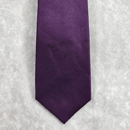 Croft & Barrow Solid Purple Polyester Men's Neck Tie