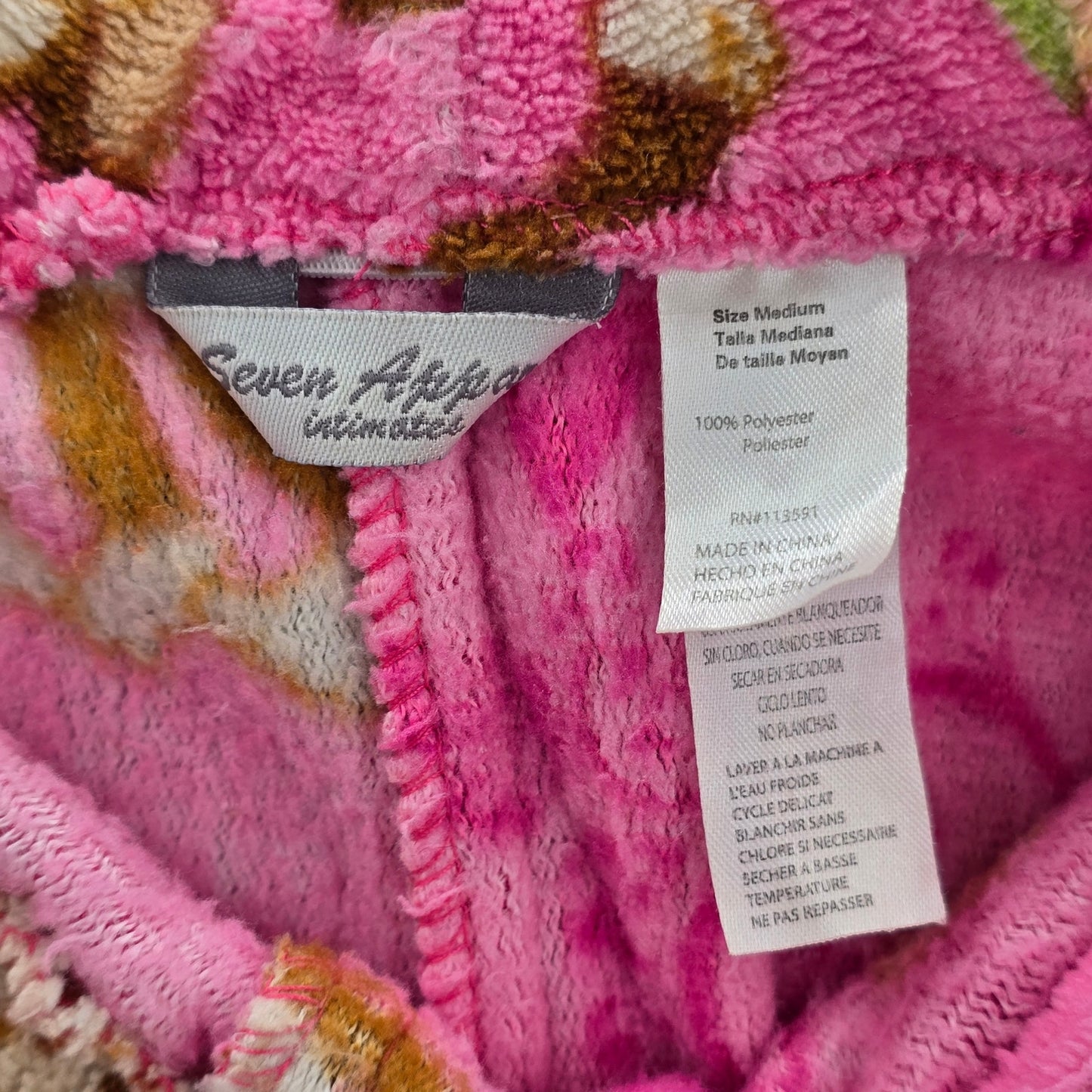 Seven Apparel Pink Fleece Money Butterfly Trouser Sleep Pajama Pants M Medium