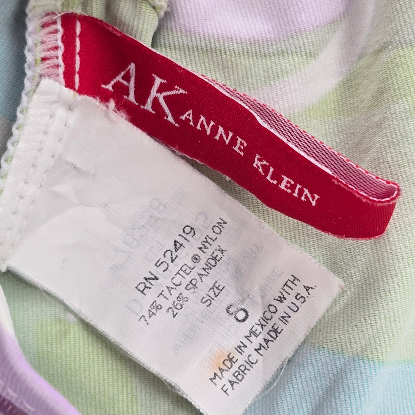Anne Klein Green Floral Halter Swimwear Tankini Tank Top Medium M 8