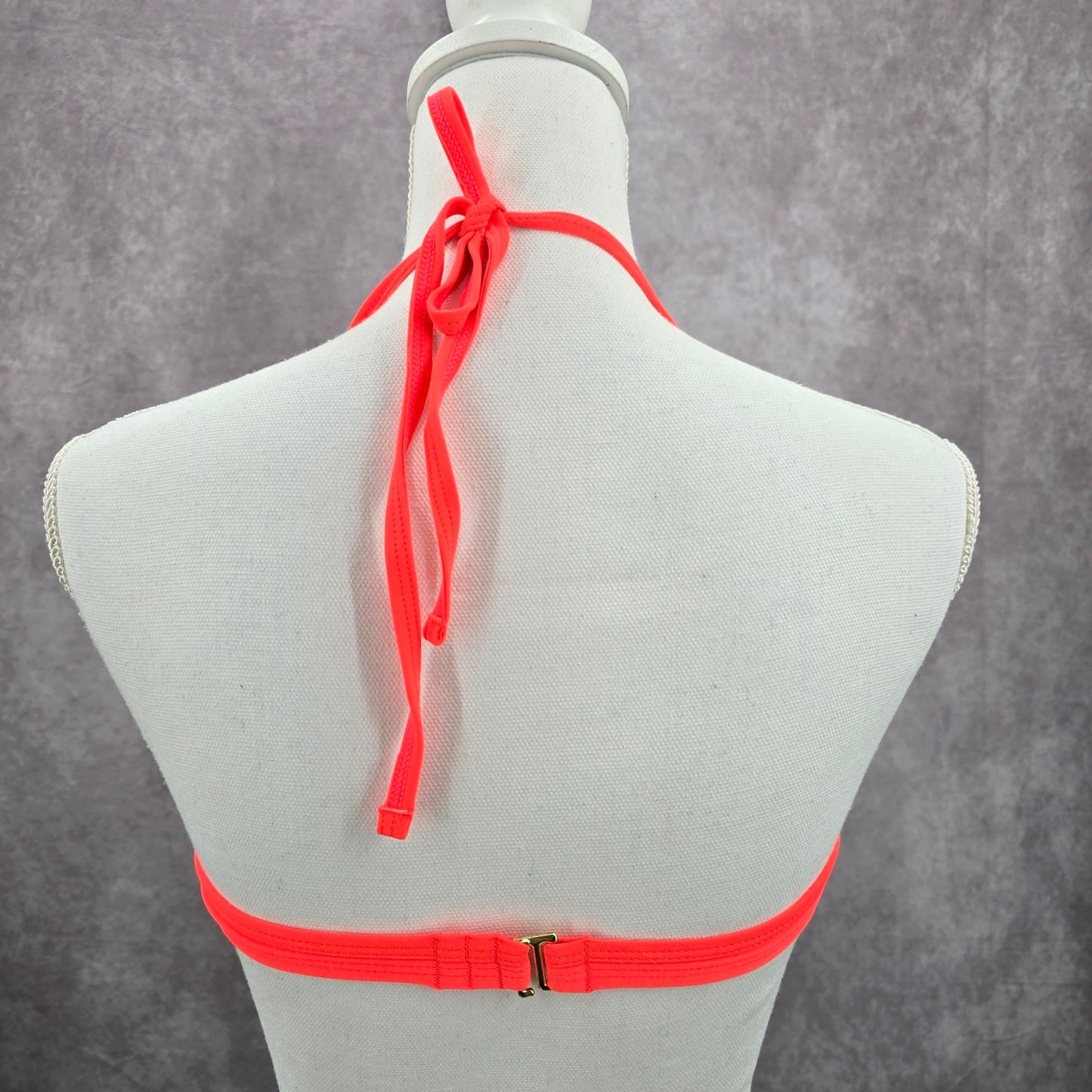 Xhilaration Orange Ruffle Floral String Padded Hook Bikini Top Swimwear Small