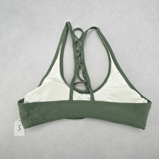 Green Crisscross Sports Bra Beach Padded Bikini Bralette Swim Top S Small