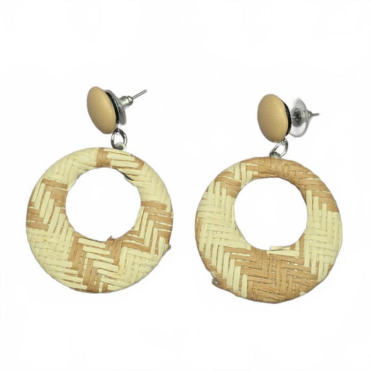 Circle Tan Weave Drop Long Dangle Earring Fashion Jewelry JB1-08