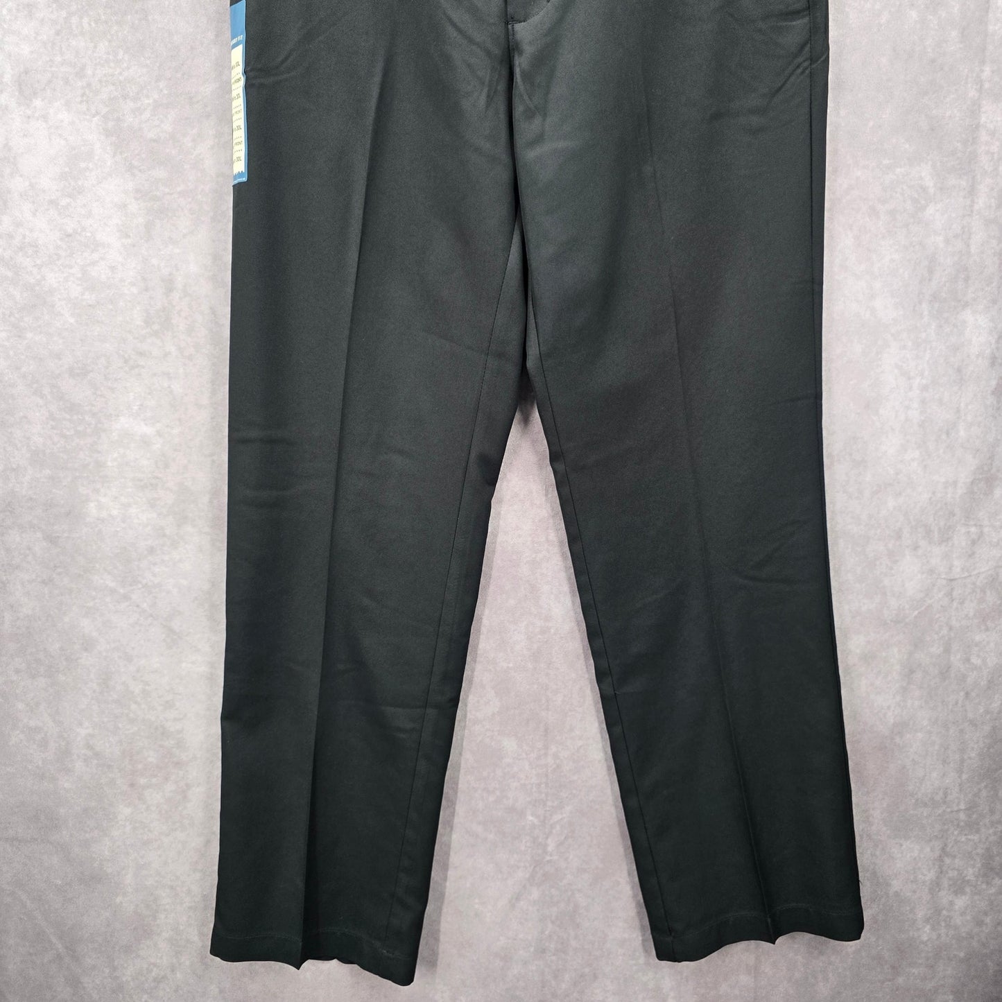 Haggar Black Performance Microfiber Slacks Dress Pant Plain Straight Fit 34Wx30L