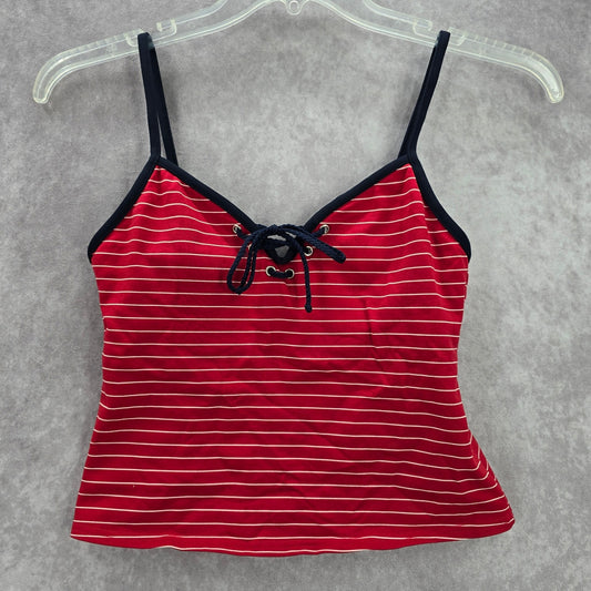 Baltex Red Stripe Padded Swimwear Tankini Tank Top Medium M 8