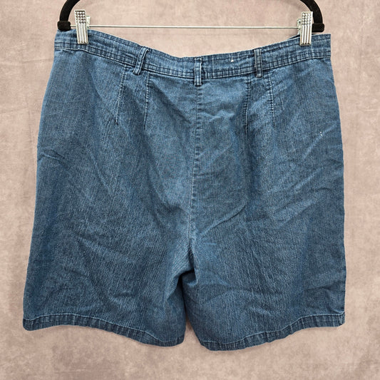 White Stag Blue Cotton Jeans Flat Front Bermuda Bottoms Pants Shorts Plus 14