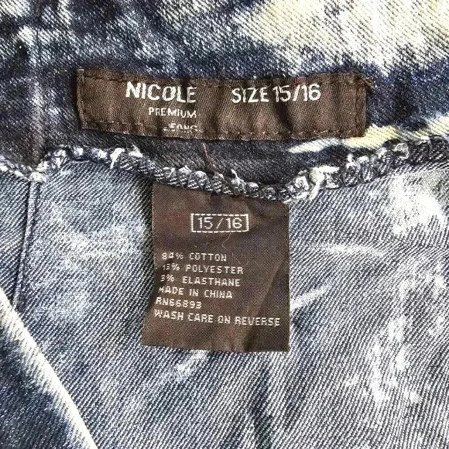 Nicole Premium Jeans Denim Skirt Midi Button Stretch Zipper Slit Y2K Plus 15/16
