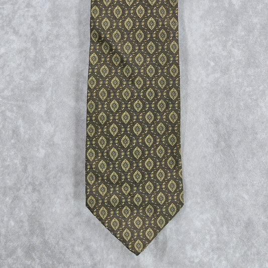 Joseph Abboud Brown Blue Paisley Floral Executive 100% Silk Men's Neck Tie