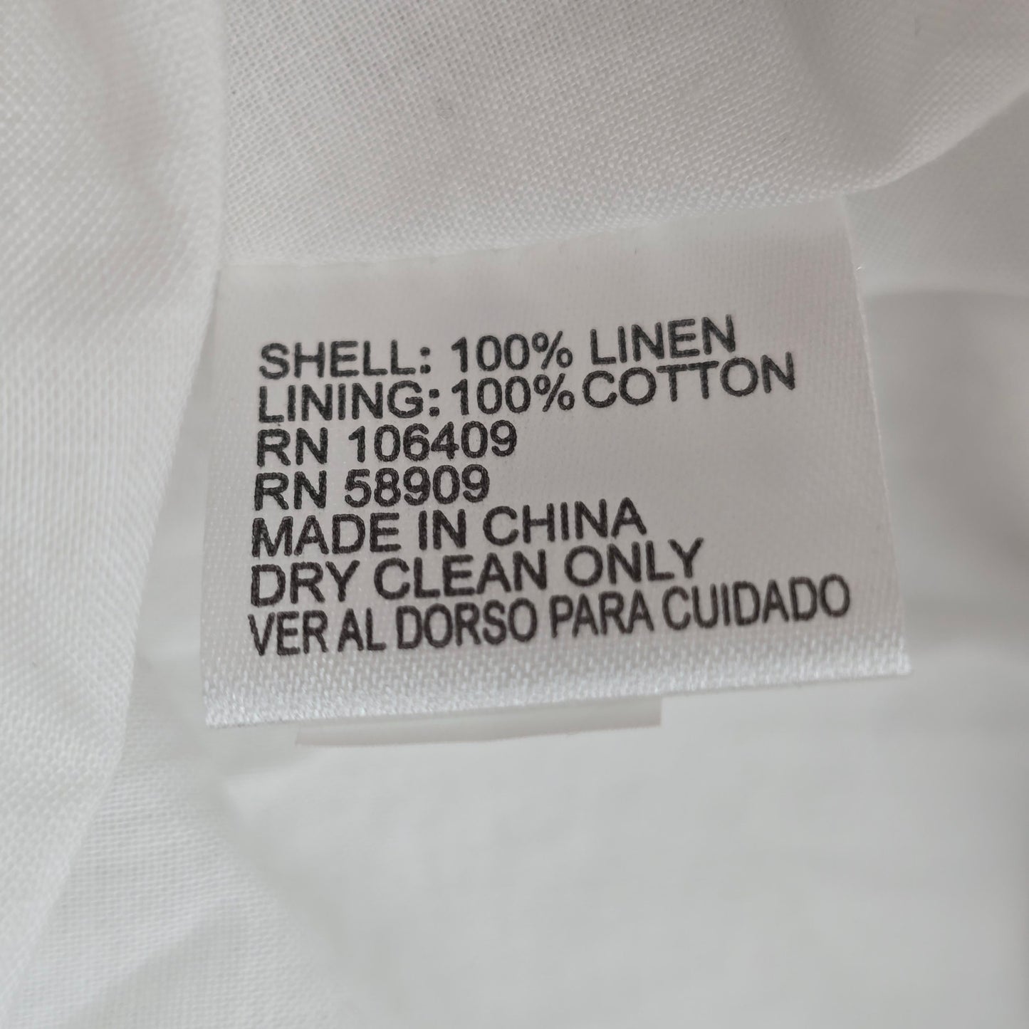 Preston & York White Linen Cotton Knee Length Flare Boho Skirt Medium M 10