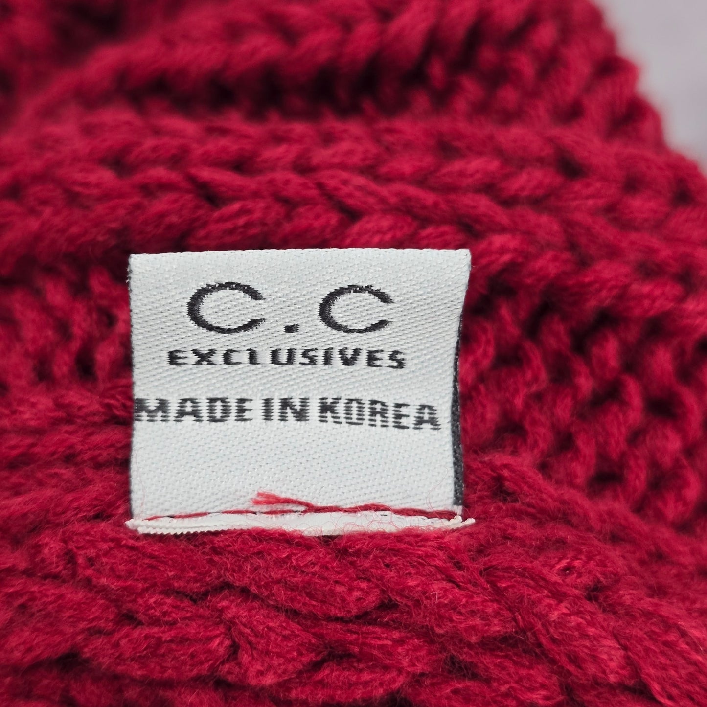C.C Exclusives Red Crochet Knit Bucket Cap Hat Fun VTG Y2K Funky Beanie