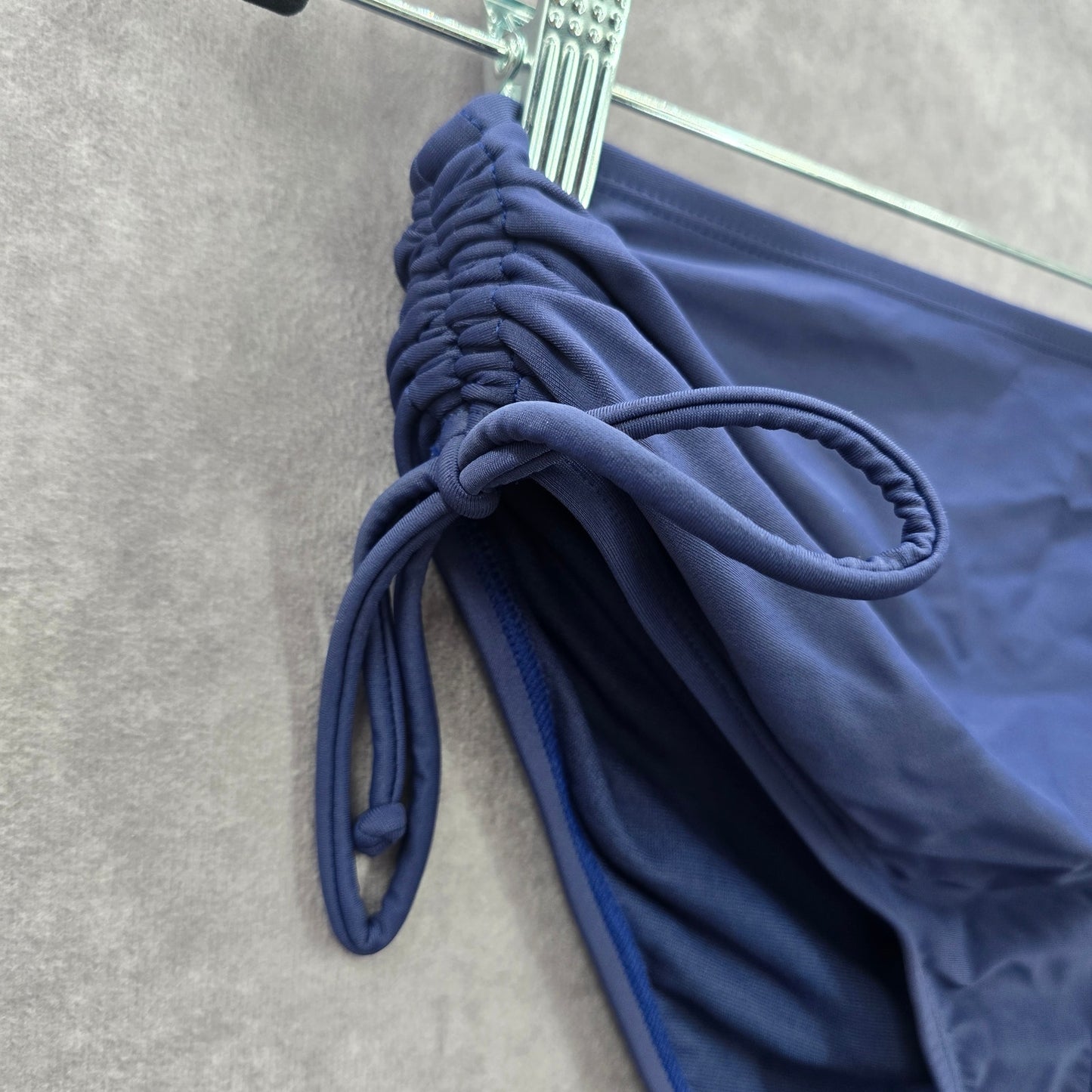 True Craft Blue String Ruched Bikini Bottoms Swimwear Medium