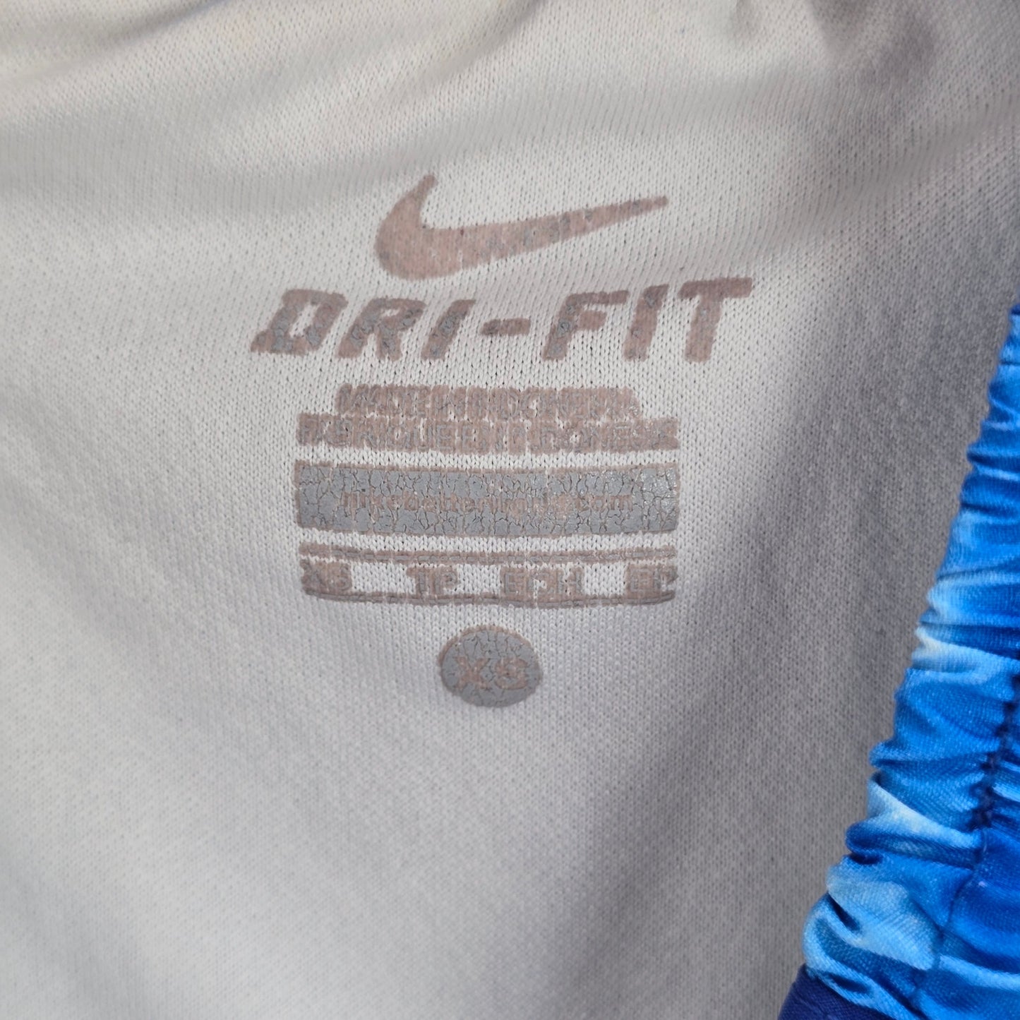 Nike Dri Fit Blue Yellow Stripe Running Active Sports Pant Shorts Extra Small XS