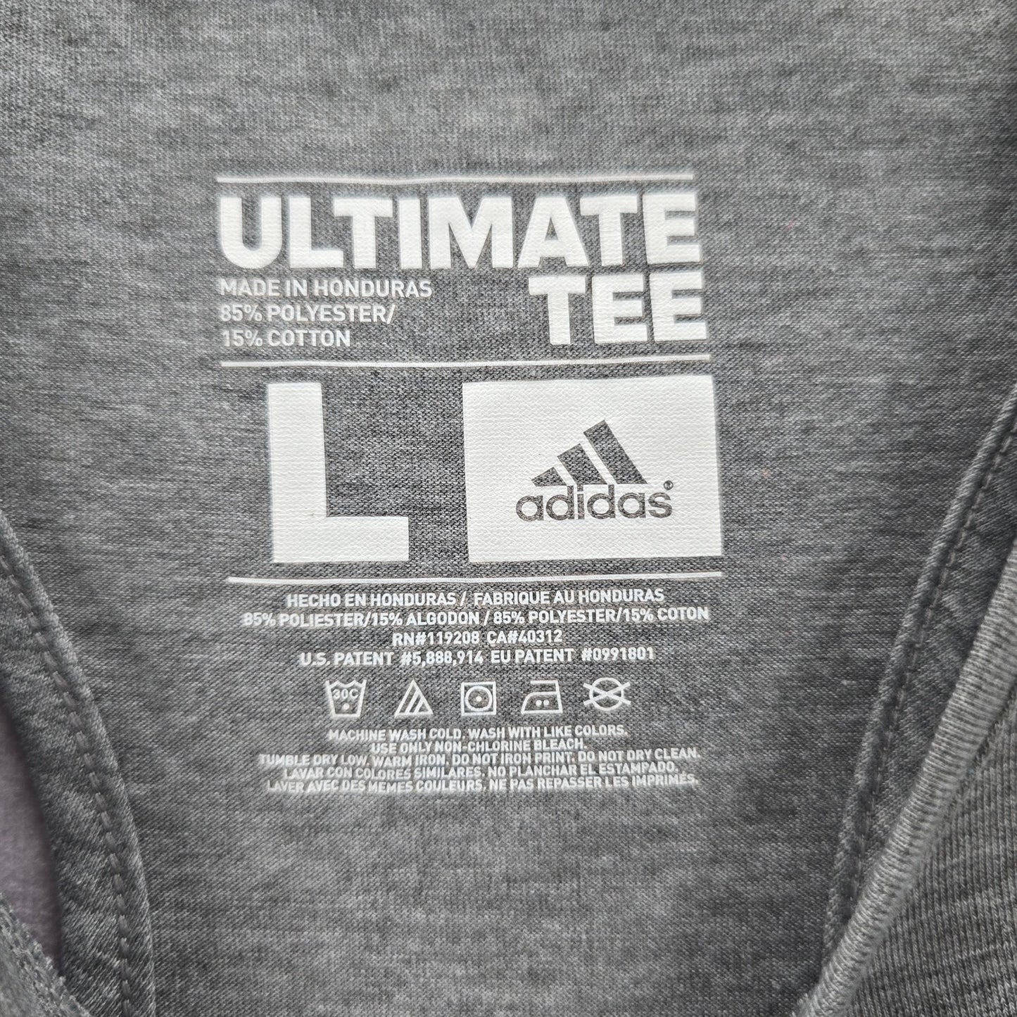 Adidas Gray Ultimate Tee Racerback Sleeveless Tank Top Large