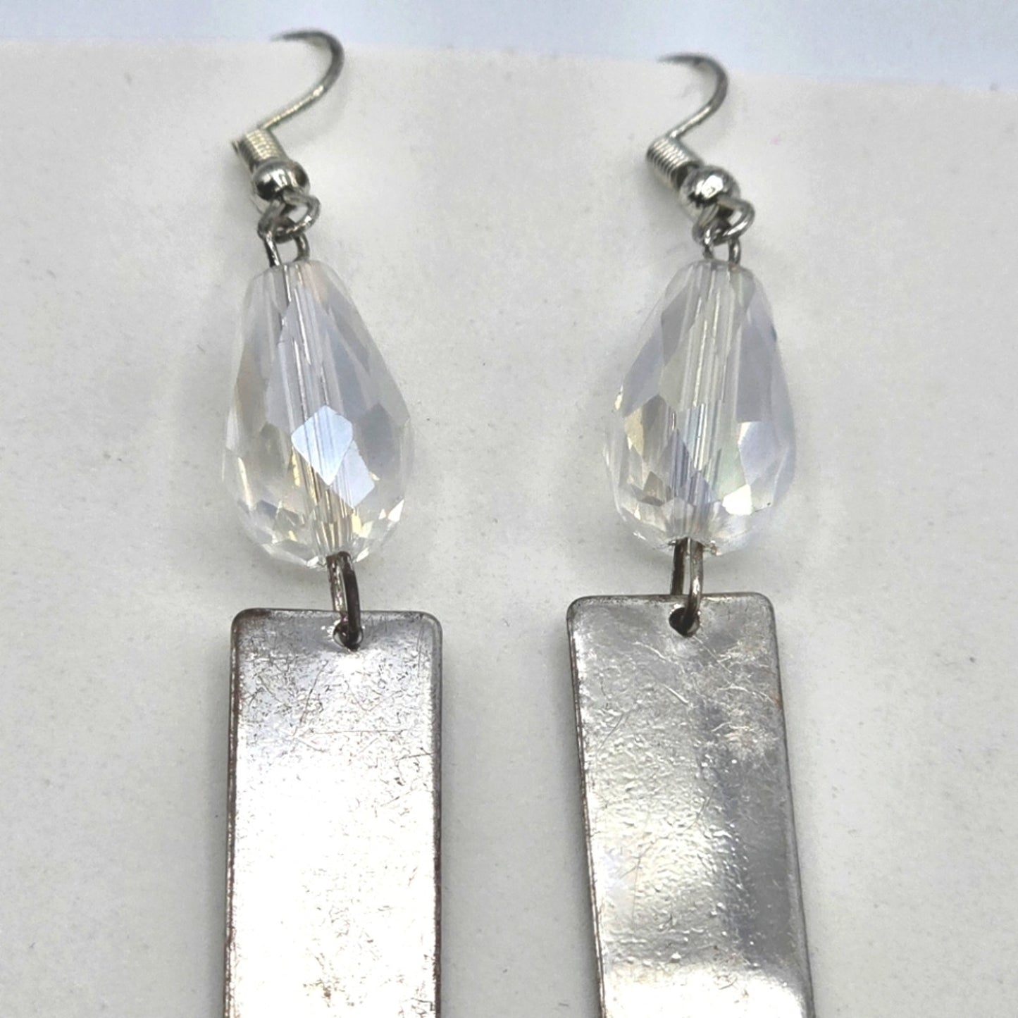 Silver Bead Bar Dangle Hook Earrings Fashion Jewelry