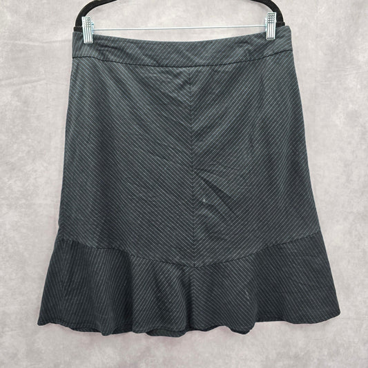 Ann Taylor Navy Blue Stripe Vintage Flare Knee Length Executive Skirt Plus 14