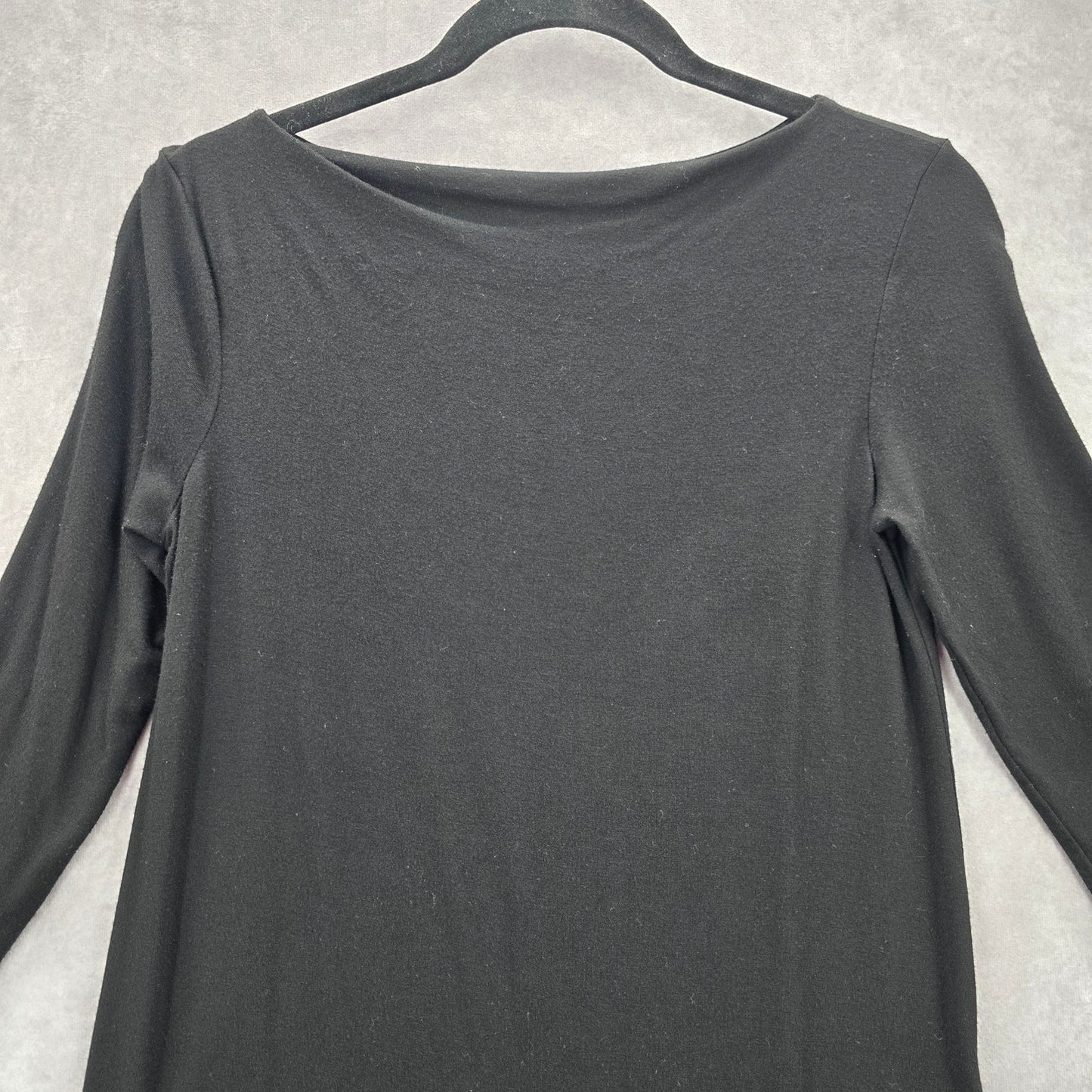 Willi Smith Black Long Slit Stretch Goth Blouse Retro Top Extra Small XS