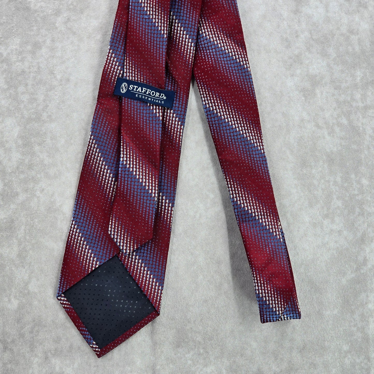 Stafford Essentials Burgundy Stripe Dot 100% Silk Executive Men's Neck Tie