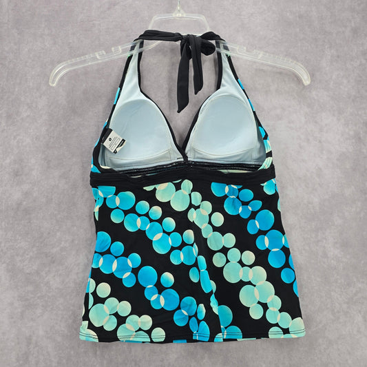Nike Black Halter Tie Circle Padded Swimwear Tankini Tank Top Medium M