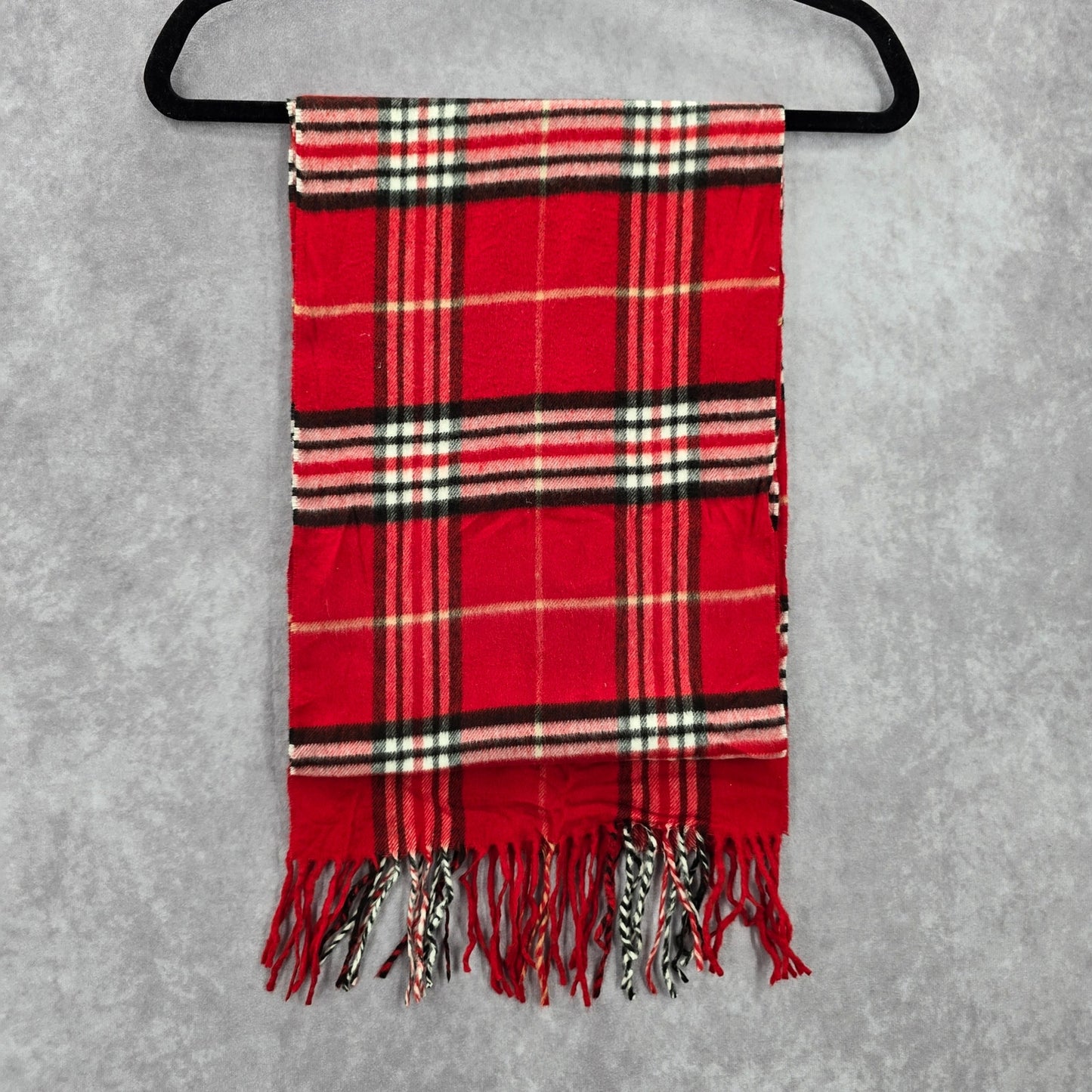 Cashmink Red Plaid Tartan Fringe Wrap Angela Pencil Patch Shawl Scarves Scarf