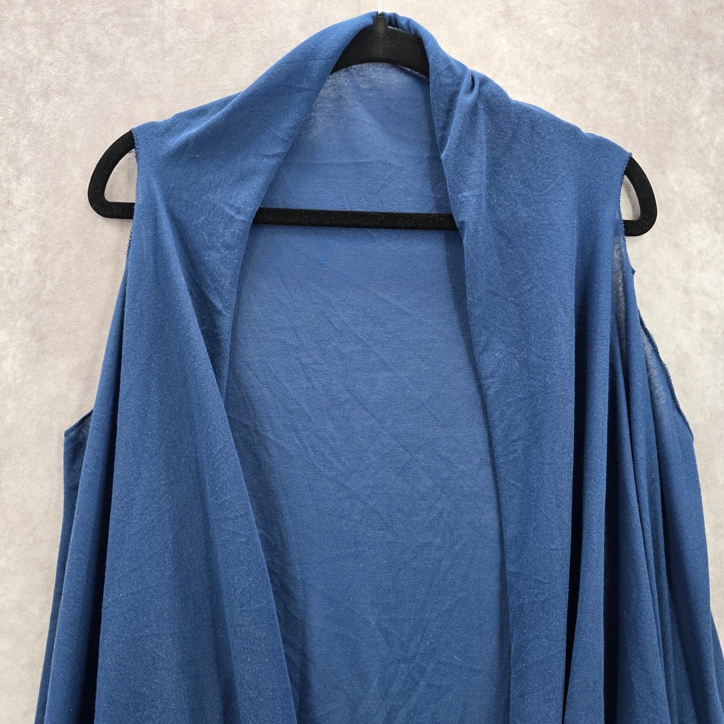 Blue Sleeveless Wrap Boho Western Beach Swim Cover Up Duster Kimono OS