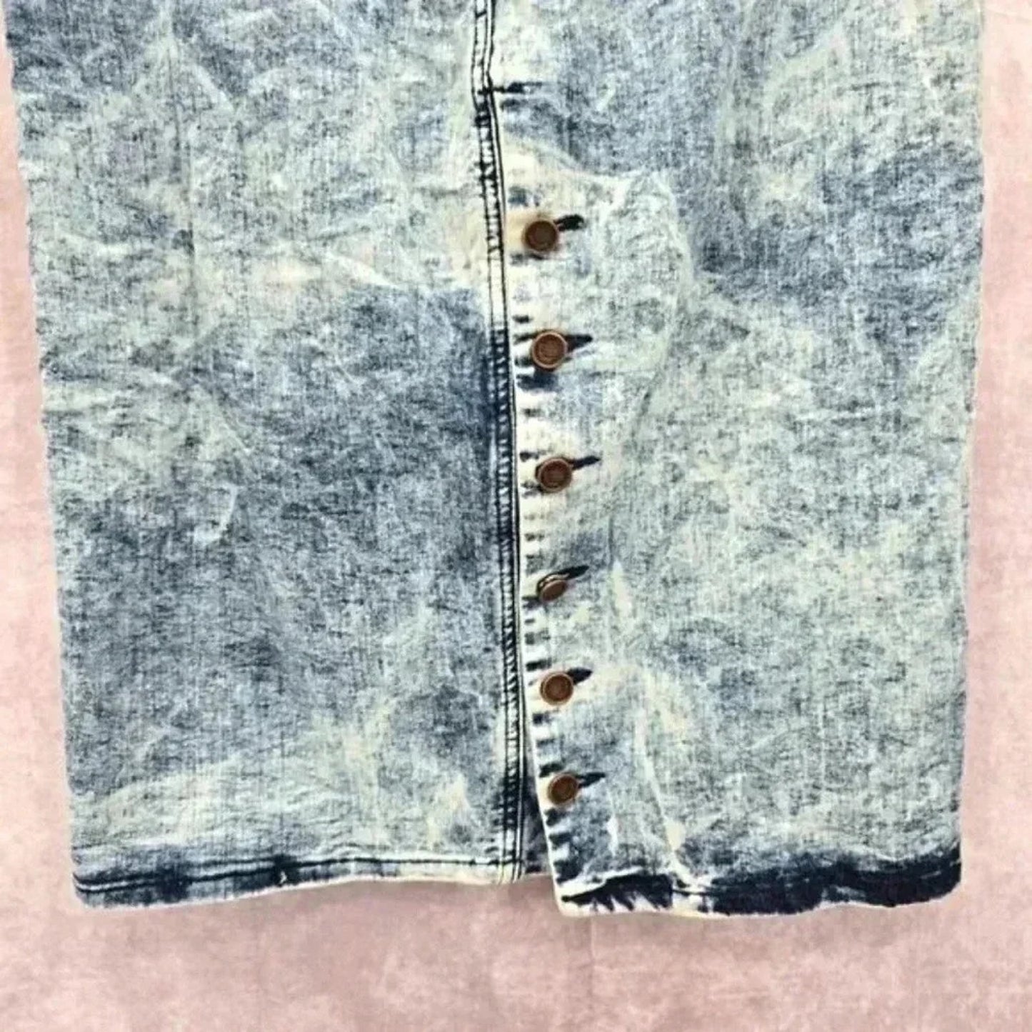 Nicole Premium Jeans Denim Skirt Midi Button Stretch Zipper Slit Y2K Plus 15/16